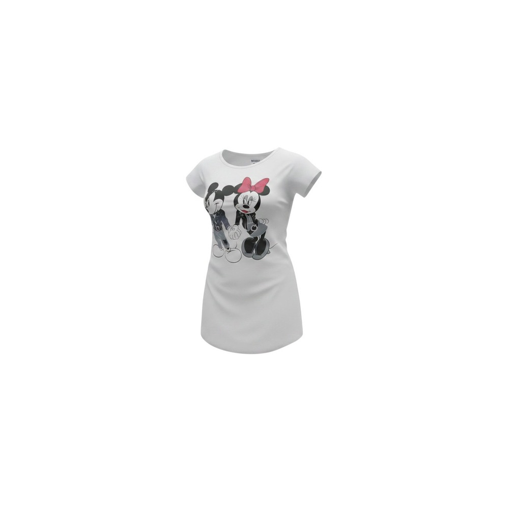 Disney T-Shirt Dress Womens M White Mickey Minnie Rocker Graphic Tunic